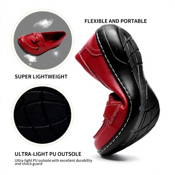 Artisure Womens Leather Penny Loafers Tassel Slip On Flats