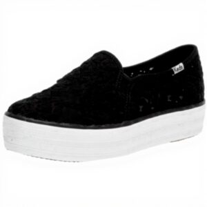 Keds Womens Double Decker Canvas Sneaker White Black