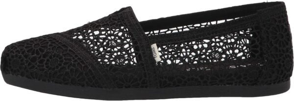 TOMS Alpargata Womens Slip On Loafer Black Moroccan Crochet-7