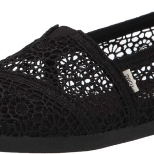 TOMS Alpargata Womens Slip On Loafer Black Moroccan Crochet-0