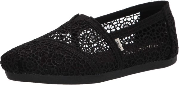TOMS Alpargata Womens Slip On Loafer Black Moroccan Crochet-0