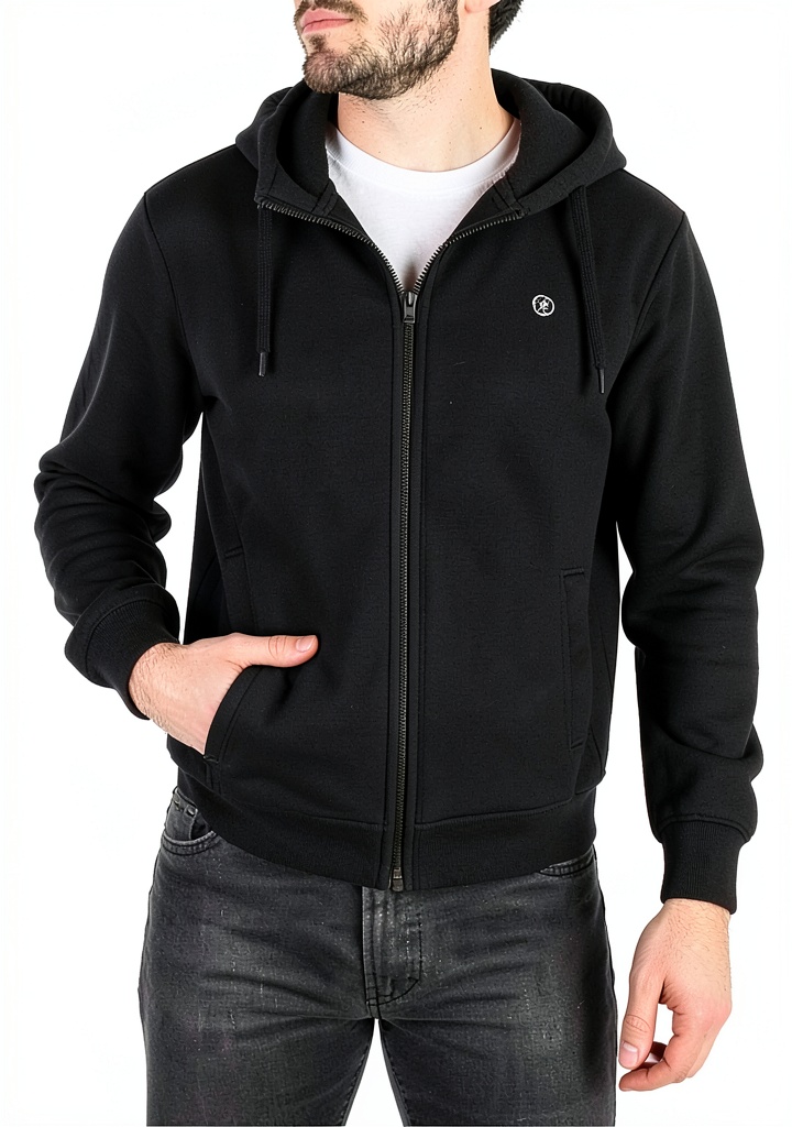 Sergio Tacchini hoodie front view showing embroidered logo and fabric texture