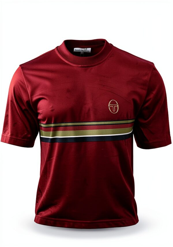 Sergio Tacchini Velour T-Shirt Men Medium Rhubarb Gold-1