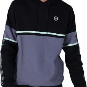 Sergio Tacchini Mens Sweatshirt Hoody Black Quiet Shade-0