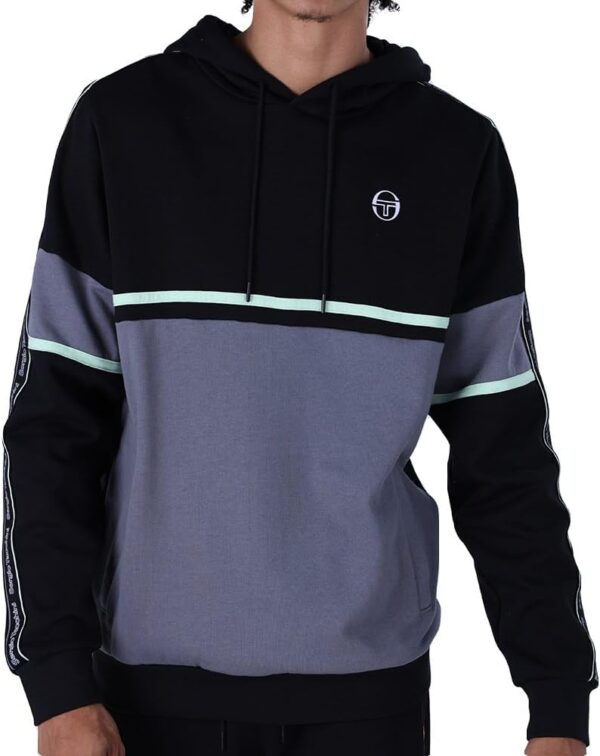 Sergio Tacchini Mens Sweatshirt Hoody Black Quiet Shade-0
