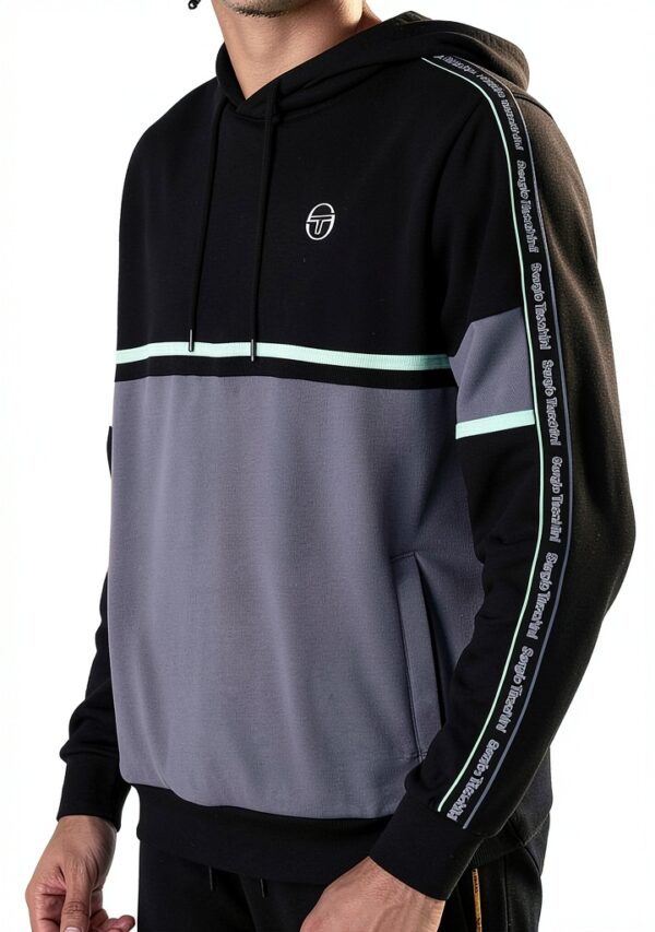 Sergio Tacchini Mens Sweatshirt Hoody Black Quiet Shade-1