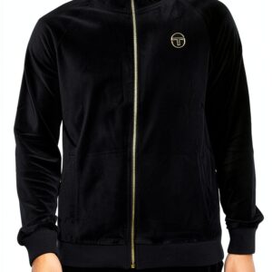 Sergio Tacchini Mens Velour Track Jacket Black Sizes-0