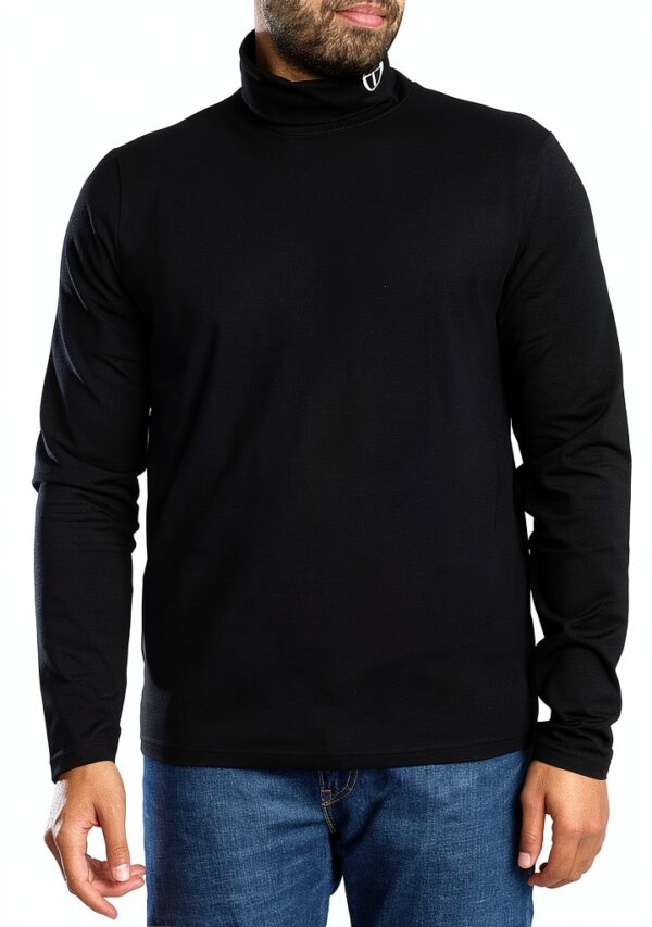 Sergio Tacchini Mens Roll Neck Jumper Black S Clothing
