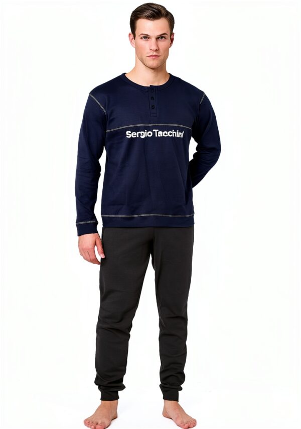 Sergio Tacchini Mens Winter Pyjamas Cotton Comfort-0